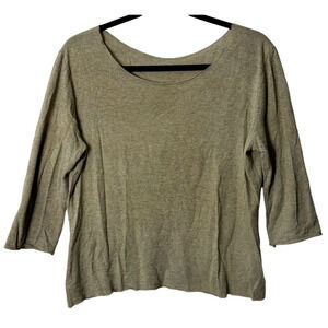 Robin Kaplan Top 2 M Tan Brown Hand Dyed 100% Wool Lagenlook Art to Wear Tunic